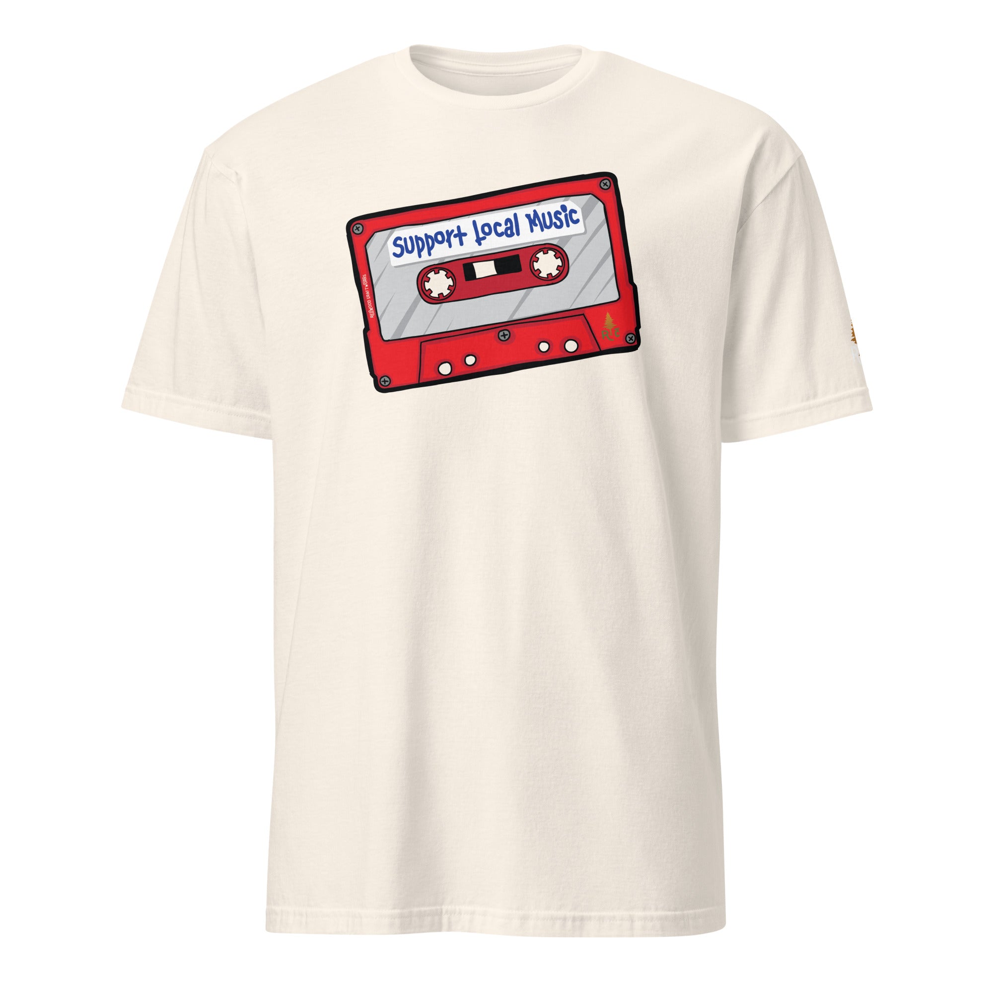 Product mockup of Support Local Music | Mix Tape Tee in Natural